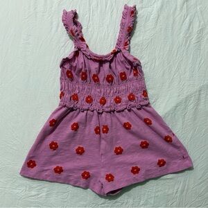 Crewcuts JCrew Kids Girls Pink Flower Romper Summer Spring Lightweight